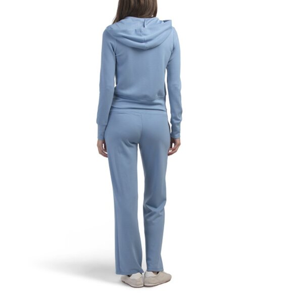 JUICY COUTURE Blue 2pc Full Zip Scuba Rhinestone Pants Set - Picture 2 of 2